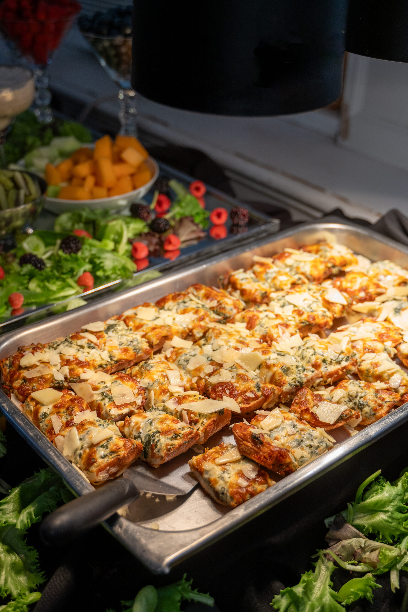 Vibrant vegetable display with dips