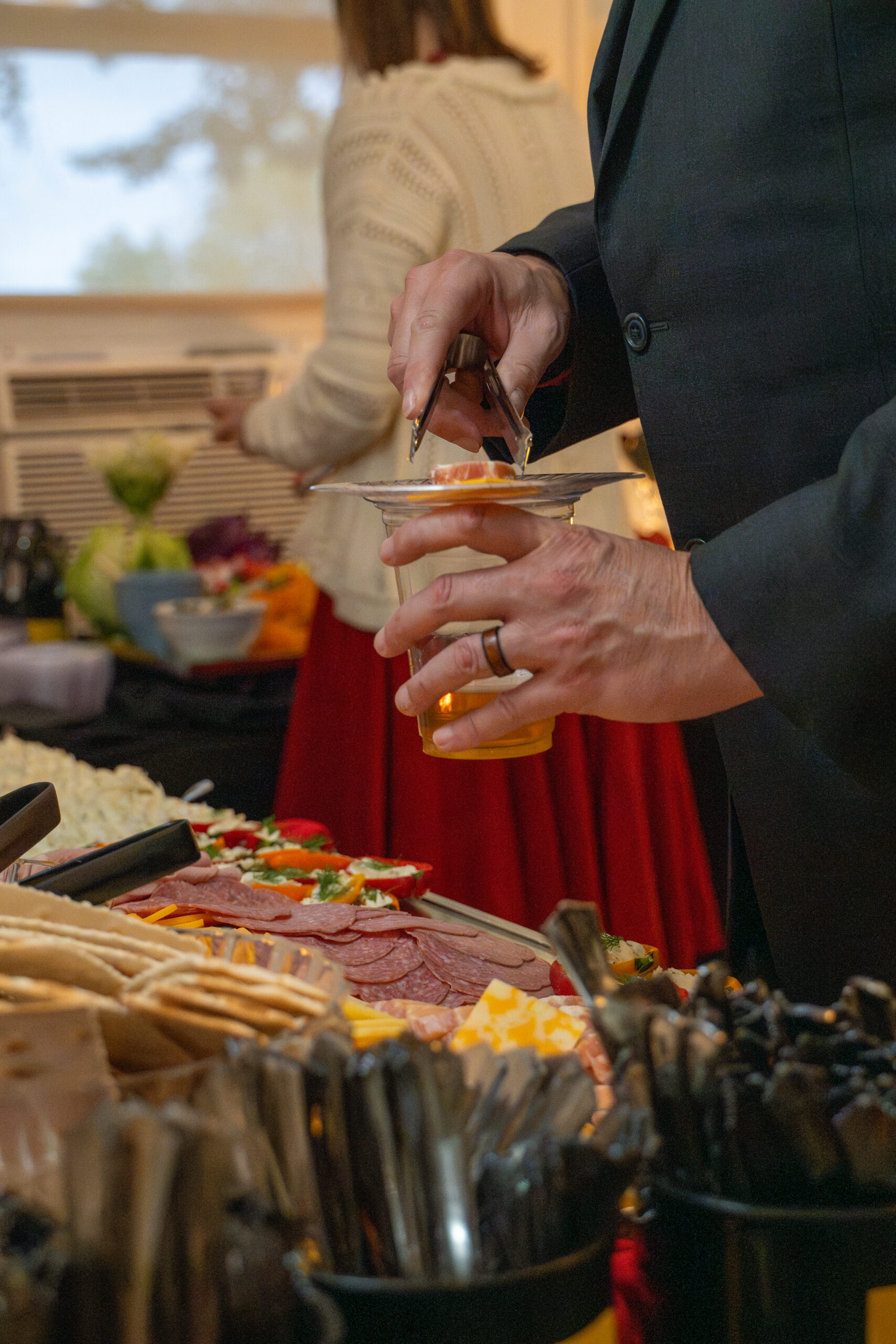 Pumpkin tree with tiny lights and tags at Rivermont Mansion
