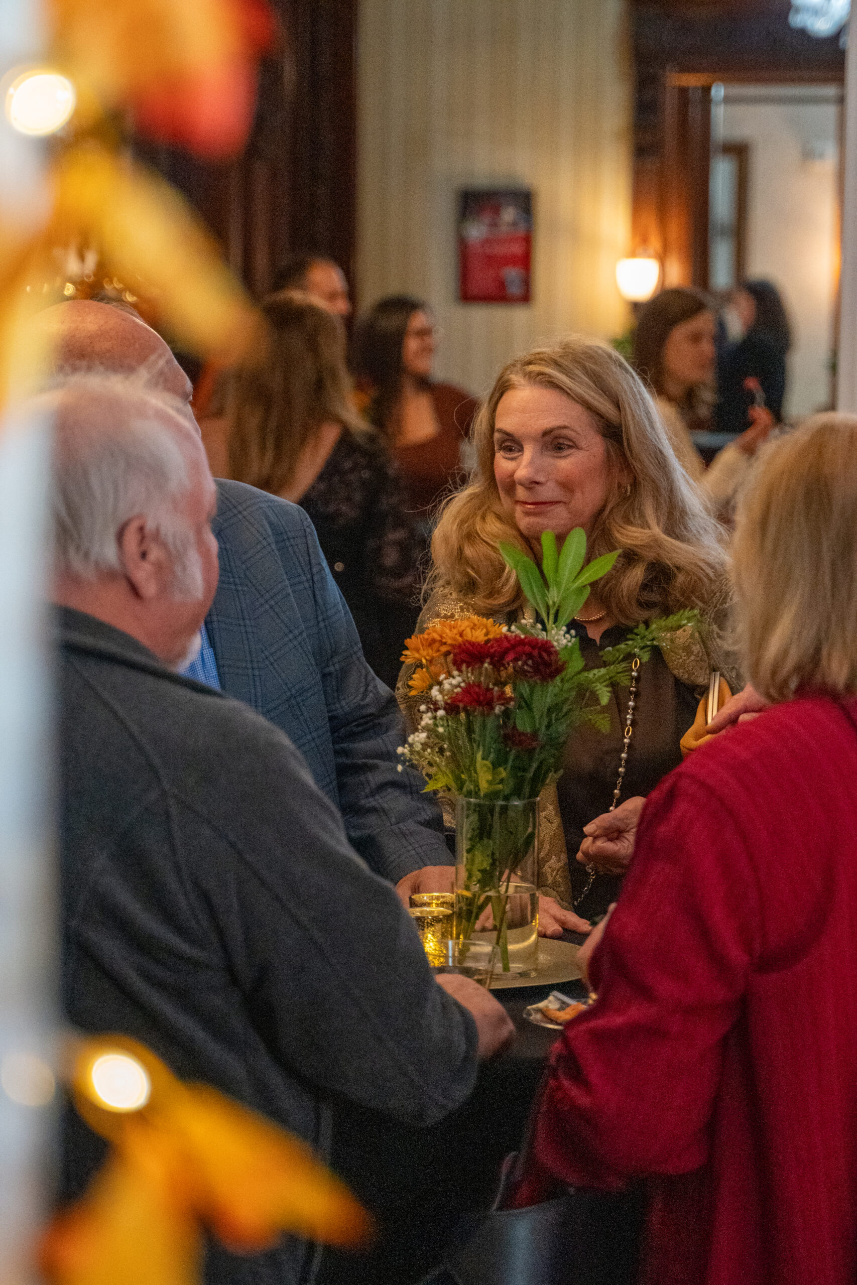 Couple enjoying conversation at the mansion