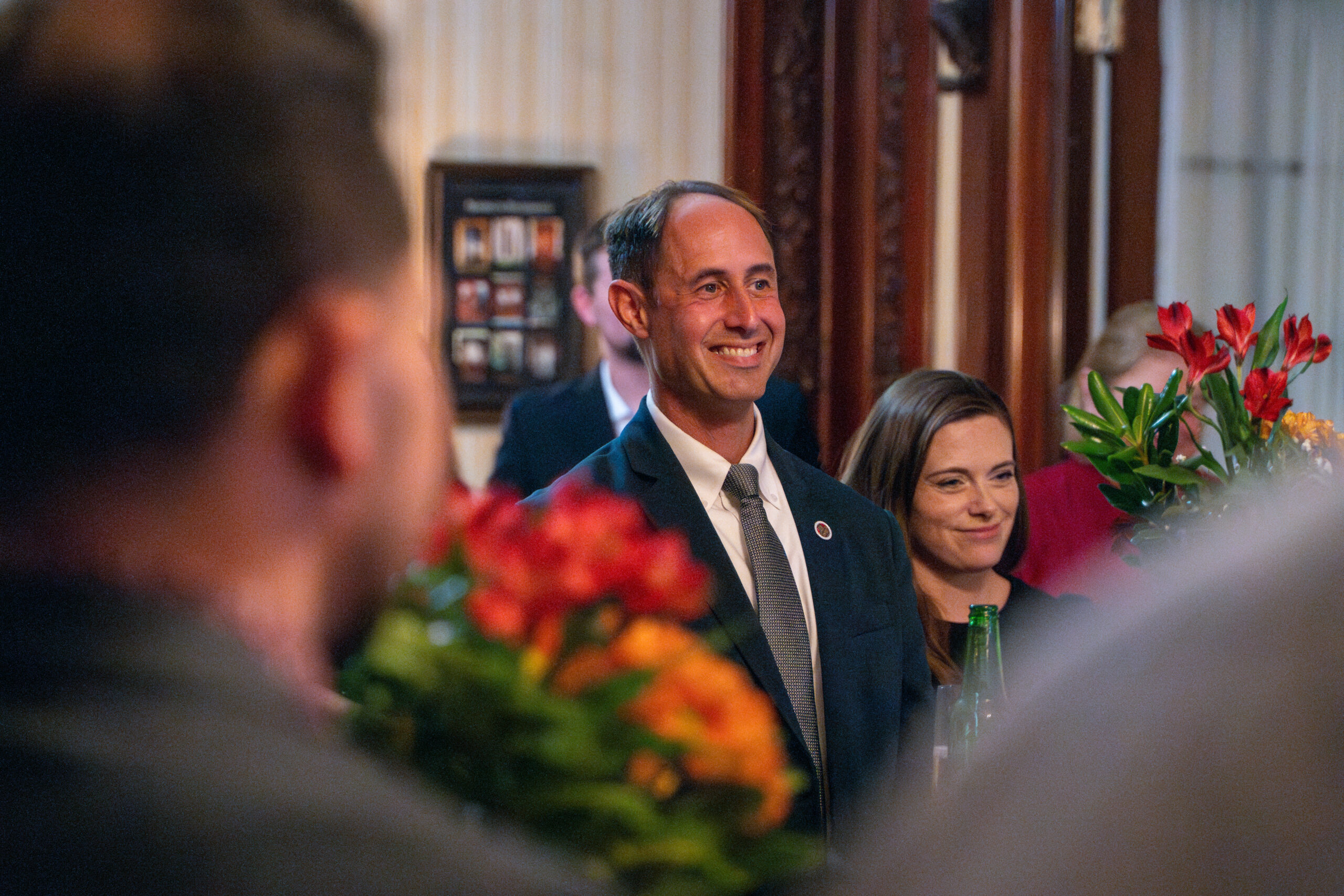 Speaker giving a toast at Rivermont Mansion